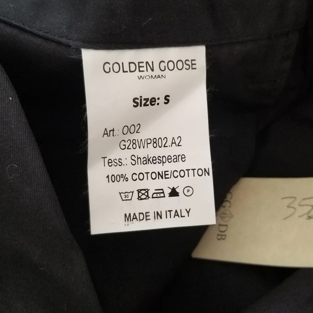 Golden Goose High Rise Tapered Leg Chino Pants Size S Small Black - Picture 8 of 11